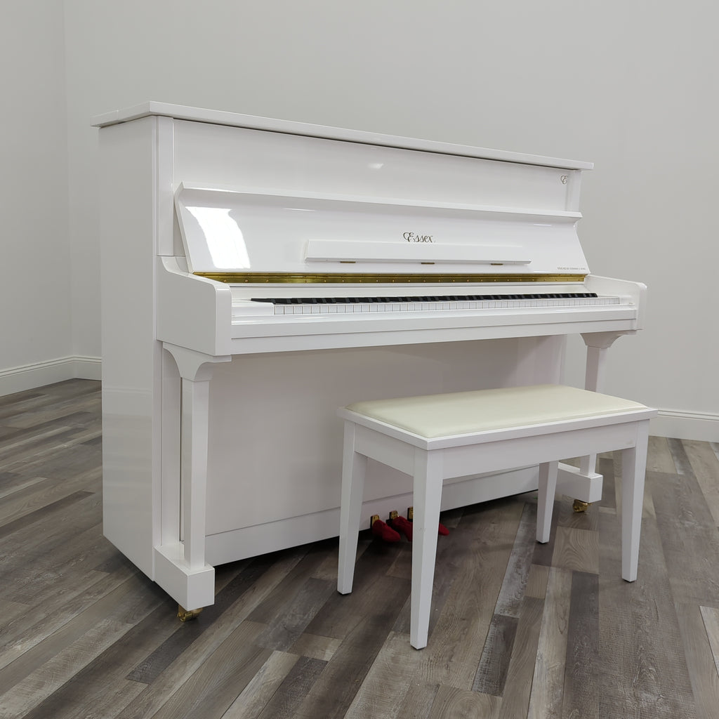 Essex EUP 116 Serial # 177681C in Polished White - Graves Piano Co.