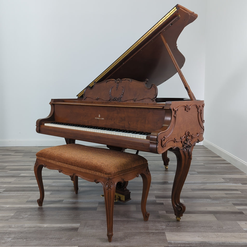 Steinway M (5’7”) Louis XV in Satin Walnut, Serial # 327667 - Graves Piano Co.