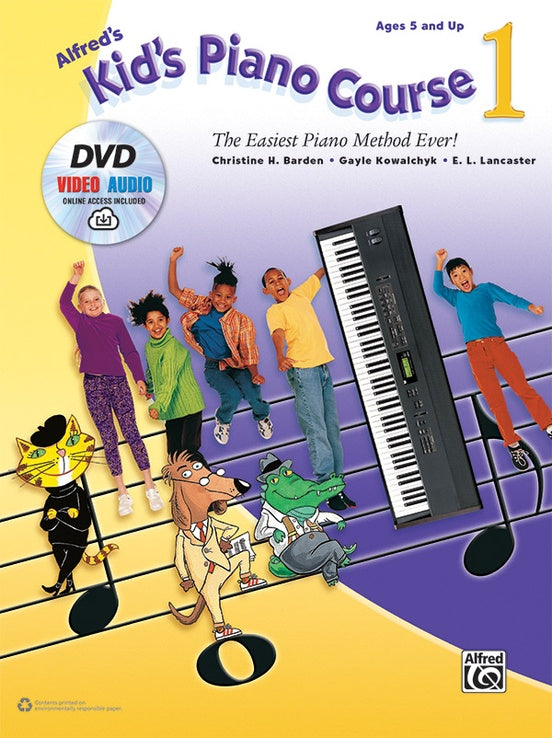 Alfred's Kid's Piano Course, Bk 1 with DVD - Graves Piano Co.